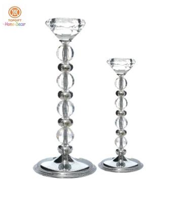 China Long stem crystal candle holder with one head home decoration stand type for sale