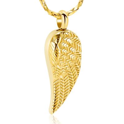 China CLASSIC Angel Wing Cremation Jewelry Urn Necklace for Ashes for Women Men Stainless Steel Urn Pendant Ashes Holder Memorial Jewelry for sale