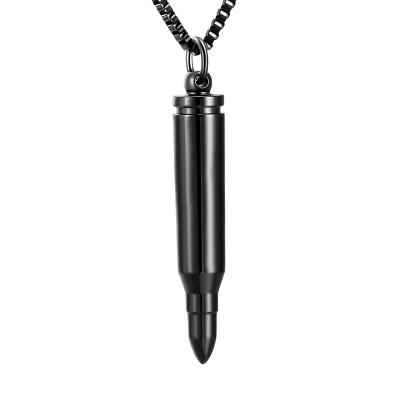 China TRENDY Cremtion Jewelry Bullet Urn Necklace for Ashes Keepsake Memorial Loved One Jewelry for Men for sale