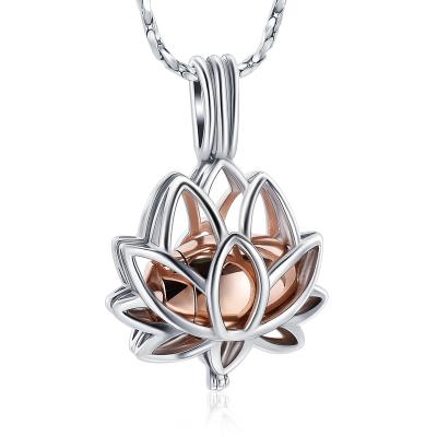 China CLASSIC Cremation Jewelry for Ashes - Lotus Flower Ashes Pendant Necklace with Mini Keepsake Urn Memorial Ash Jewelry for sale