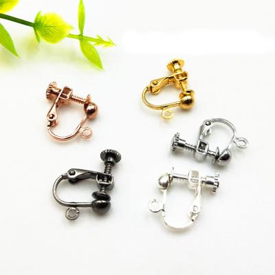 China Stainless Steel Vacuum Plating Ear Base Clip For DIY Earrings Accessories for sale