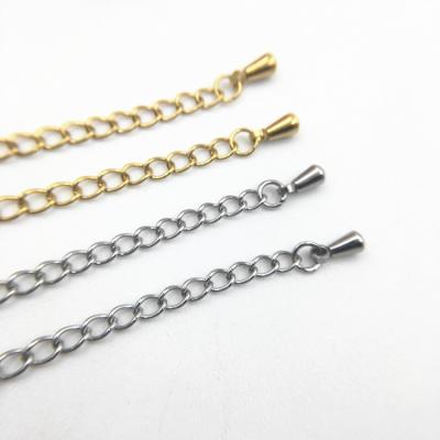 China Stainless Steel Vacuum Plating Stainless Steel Extension Chains With Little Drop Pendant For Jewelry Making Necklace for sale