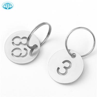 China Custom Europe Hoyo Stainless Steel Round ID Tag Metal Hanging Laser Number Tag for sale