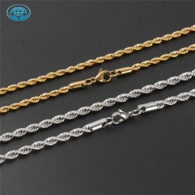 China Jewelry Hoyo Stainless Steel 18k Gold Rope Chain Necklace Designs Jewelry Chain for sale