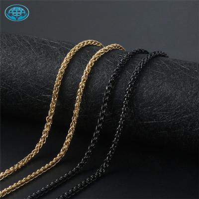 China Durable Hoyo Stainless Steel Wheat Hip Jewelry Gold Plated Black Plated Chain For Men for sale