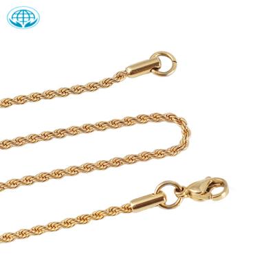 China Hoyo Factory Direct Selling Stainless Steel Hip Rope Hop Twisted Gold Plated Chain For Jewelry Making for sale