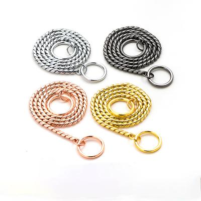 China Hoyo Wholesale JEWELED Brass Pet Snake Chain Copper Dog Chain Training Obstruction Dog Chain for sale