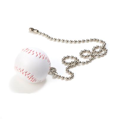 China Wholesale Eco-friendly Hoyo Stainless Steel Fan Pull Ball Chain Baseball Shape Pull Ball Chain With Connector for sale