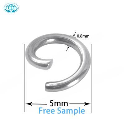 China Hoyo Jewelry Component 5mm Stainless Steel Eco-Friendly Jump Ring Open Ring For Jewelry Making for sale