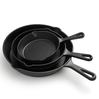 China OEM CLASSIC Cast Iron Stick Non Cooking Cast Iron Frying Pan 26cm 24cm Non-Stick Frying Pan Price Frying Pan Egg Pan Set for sale