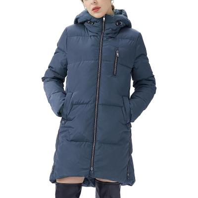 China Winter Stylish Hooded Coat Jacket Anti-wrinkle Women's Two Way Bottom Zipper Stripper Jacket for sale