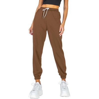 China Anti-pilling Women's Anti-pilling Strap Bottom Sweatpants Sporty Joggers High Waisted for sale