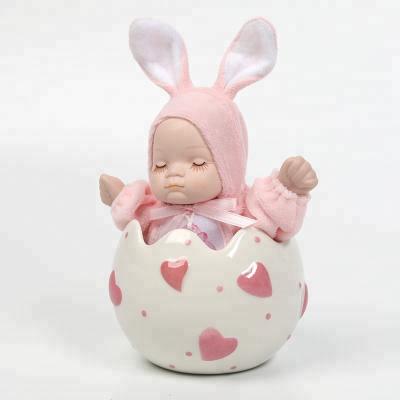 China Lovely Designs / Look Cute Portable Handmade Porcelain Doll Head Flip Music Box for sale