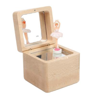 China Ballerina Turns Birthday Christmas Gifts Dancing Wooden Ballerina Music Box for sale