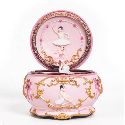 China Carousel Music Box Ballerina Colorful Rotating Dance Glowing Musicbox and Splendid Music Figurine for sale