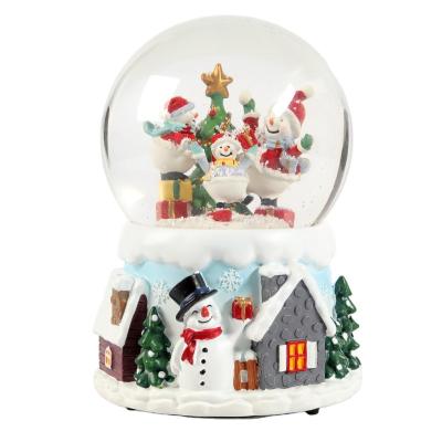 China Europe Couples Small Resin Christmas Snow Prince Dancing Globe for sale