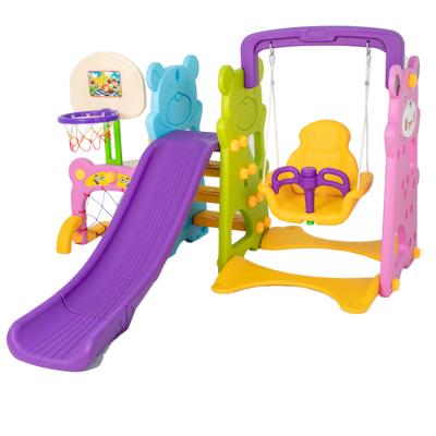 China Plastic PE Kids Outdoor Playground Kids Slide and Swing Slides with Swing Set for sale