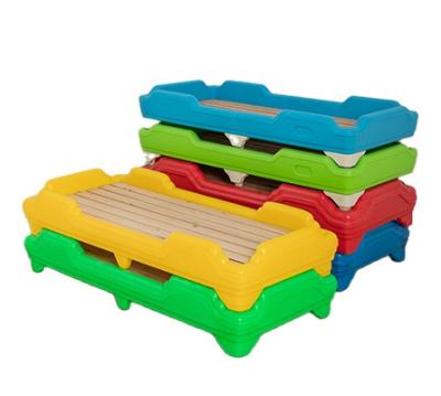 China Cheap Educational Plastic PP Children Furniture Colorful Kids Bed Kindergarten Bed for sale