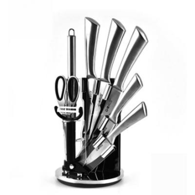 China Durable 9 Pieces Acrylic Kitchen Knife Stainless Steel Set Home Kitchen Knife Set for sale