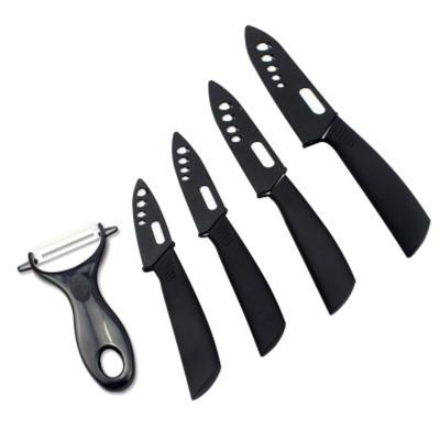 China Amazon Sustainable Hot Selling Black Fancy Ceramic Knife Sets Durable Knives Set for sale