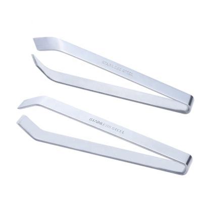 China Viable Multifunctional Stainless Steel Tweezers Kitchen Tools Fish Bone Tongs Feather Tongs for sale