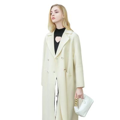 China High Quality Waterproof White Ditch Coat Women's Long Double Breasted Suit Women's Coats for sale