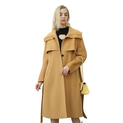 China Cashmere super feminine women's long fashion style long oversized woolen coat waterproof coat wholesale for sale