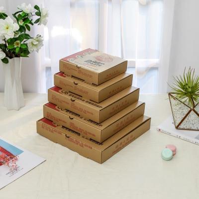 China Biodegradable custom logo large cardboard pizza box supplier kraft paper pizza packing box for sale