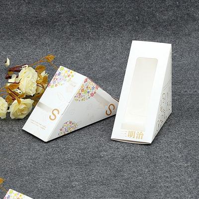 China Disposable Kraft Paper Sandwich Packaging Box , Cardboard Sandwich Wedge for sale