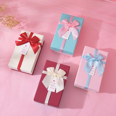 China Recyclable Luxury Jewelry Packaging Box With Ribbons High End Custom Ring Earring Jewelry Box Pendant Necklace Boxes for sale