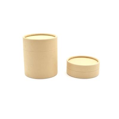 China Recyclable Custom Design Kraft Cylinder Box Recycle Craft Paper Cylinder Box For Cosmetics Packaging for sale