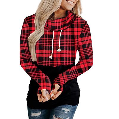 China Anti-Wrinkle 2021 Autumn Boutique Clothing For Women Red And Black Plaid Women's Hoodies Sweater Plus Size Oversized Women Hoody for sale