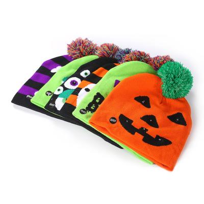 China breathable & New 2021 Amazon Hotsale Design Waterproof Hat With LED Embroidery Cartoon Christmas Beanie Hats Winter Hats Christmas Gift for sale