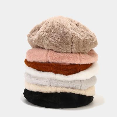 China breathable & Hot Sale Winter Waterproof Amazon Fuzzy Faux Fur Fluffy Beret Hats For Women Hats Beanies Warm Hats for sale