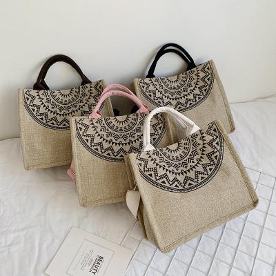 China Hotsale Style Vintage Large Capacity Women Tote Bags Bohemian Canvas Vintage Handbags for sale