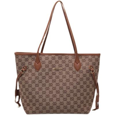 China Fashion Brand Fashion Luxury Style Large Capacity Tote Bags Monogrammed Pattern Shoulder Tote Bags Handbags for sale