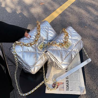 China 2021 Luxury New Design Down Jacket Designer Handbags Famous Brand Unique Style Ladies Shoulder Bags for sale