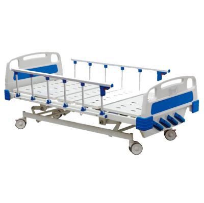 China Commerical Furniture Most Popular Cheap Price 4 Crank Manual Hospital Bed Four Function 4pcs Luxurious Casters for sale