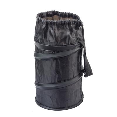 China High quality black foldable polyester fiber car trash can, car back seat storage bag for sale