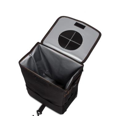 China High Quality Polyester Car Trash Can With Hanging Lid Portable Car Trash Bag For Headrest With 3 Storage Pockets for sale