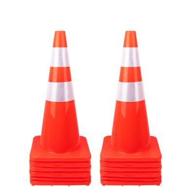 China Field Marker Cones Parking Plastic Barrier Traffic Cones Road Cone PVC Safety Road Parking Cones 70cm for sale