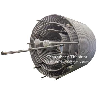 China Titanium Tube Coil Anticorrosion Heat Exchanger Immersed Cooling Coil for sale