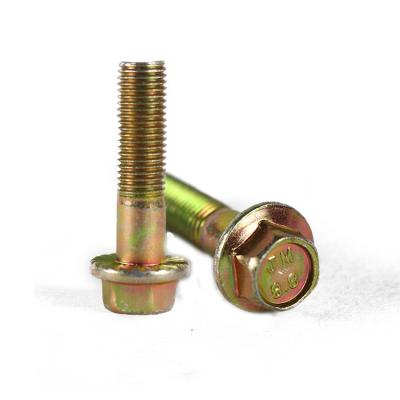 China Automobile Hex Flange Bolts Manufacturer Yellow Galvanized Flange Hex Bolt for sale