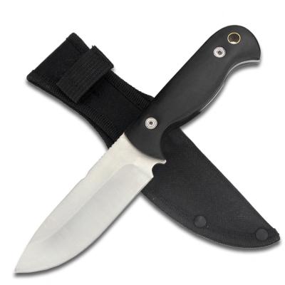 China Camping Knife Black Pakkawood Handle Tactical Hunting Knife for sale