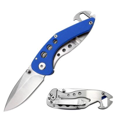 China 2019 Hot Sale High Quality Non-variable Pocket Tool Tactical Knife With Blue G10 Handle for sale