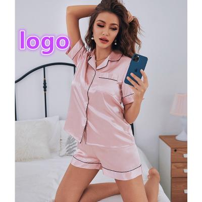 China QUICK DRY custom made girls sleepwear OEM/ODM pijamas du mujer silk pajamas 2 pcs girls sleepwear nightgowns for woman satin shorts pajama set for sale