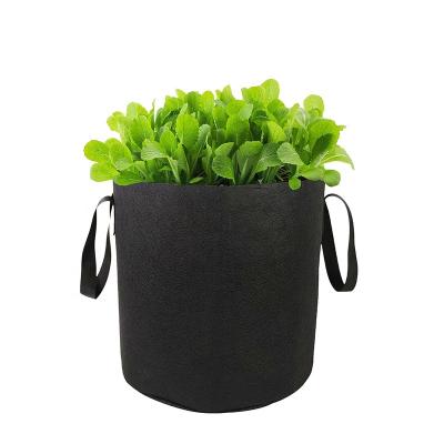 China Durable 400g Gallons Heavy Duty Thickened Nonwoven Fabric Potted Plant Grow Bags With Handles for sale