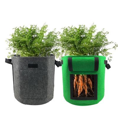 China Durable Wholesale Hot Sale Amazon 3/5 /7 /10 Gallon Tomato Grow Bag Felt Plant Pot With Sturdy Handle for sale