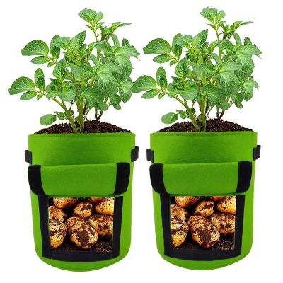 China Hot Sale Durable Amazon Eco Friendly Handmade Felt Grow Bags Felt Potato Cloth Pot For Garden Decoration for sale