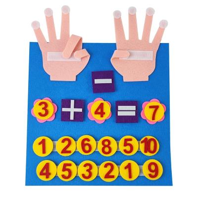 China Durable Intellectual Math Educational Teaching Tool Felt Counting Toy Finger Number Board for Kids Preschool Education for sale